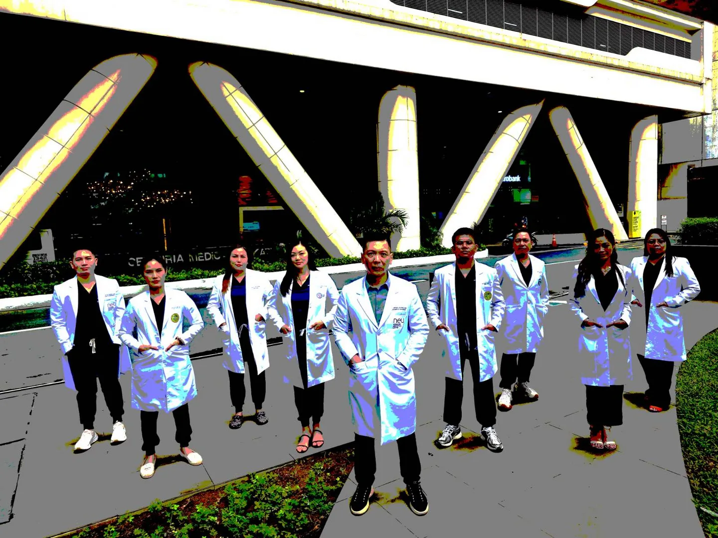 The NEU team outside Centuria Medical Makati